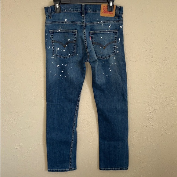 Levi’s 511 SlimFit Low Rise Medium Wash Distressed Paint Splatter Distress Jean - Picture 7 of 10